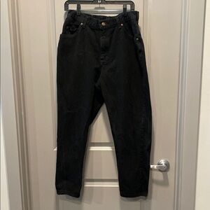Lee Black Straight Leg Jeans 100 Cotton High Rise Petite Denim Size 14P